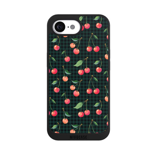 Apple iPhone 17e NIVOpure Cherries and Green Gingham