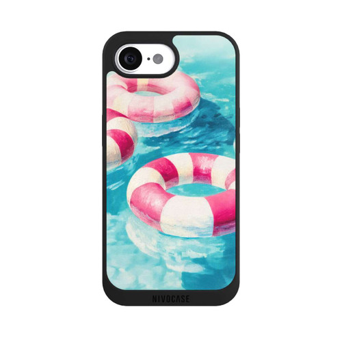 Apple iPhone 17e NIVOpure Gestreifte Schwimmringe im Pool