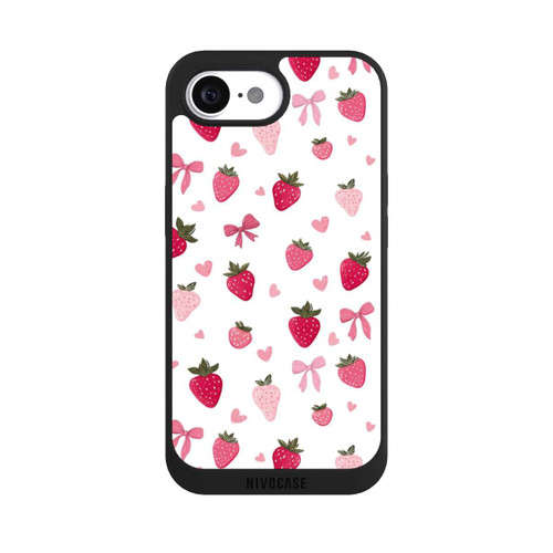Apple iPhone 17e NIVOpure Erdbeer Herz Schleifen Muster Pink