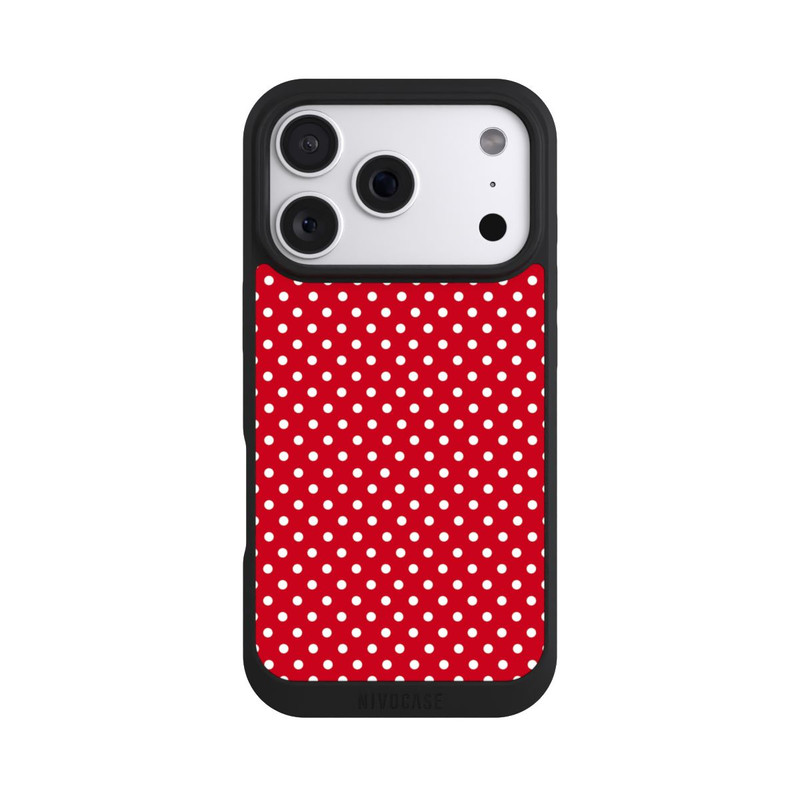 iPhone 18 Pro NIVOpure Confettis Blancs sur Fond Rouge