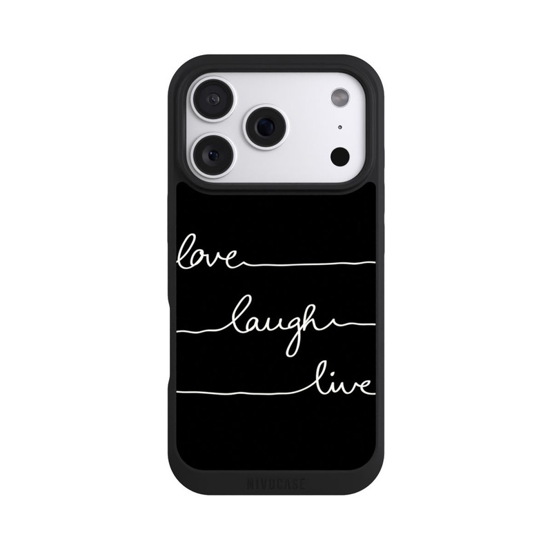 iPhone 18 Pro NIVOpure Love Laugh Live weiß/schwarz