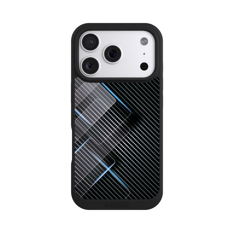 iPhone 18 Pro NIVOpure Blaue Linien auf Karbon