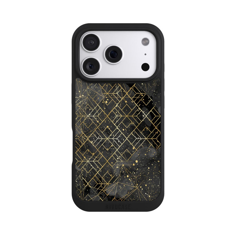 iPhone 18 Pro NIVOpure Marbre Noir Motif de Maille