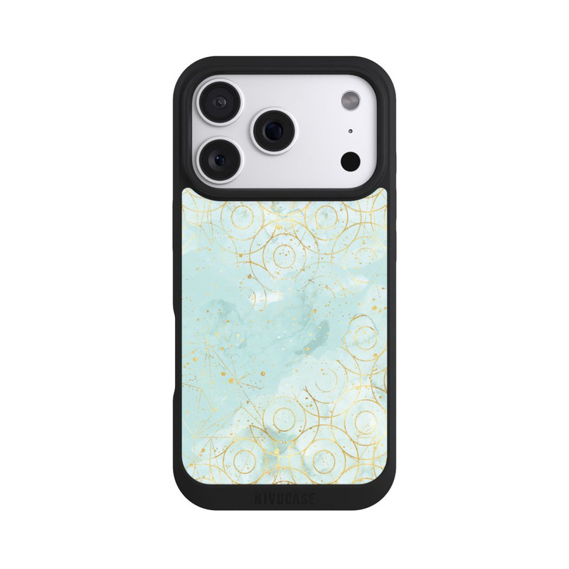 iPhone 18 Pro NIVOpure Marbre Vert Motif de Maille Mixte