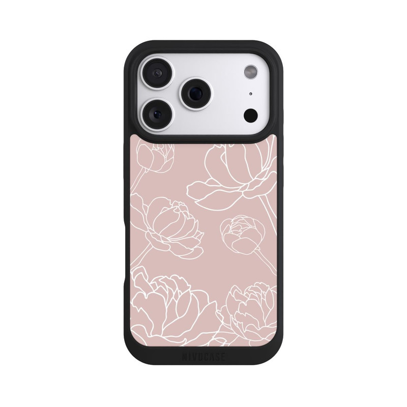 iPhone 18 Pro NIVOpure Fleur sur Fond Rose
