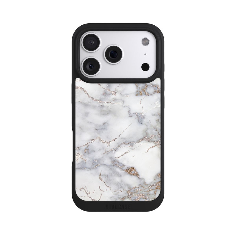 iPhone 18 Pro NIVOpure Marbre Argent Scintillant Look