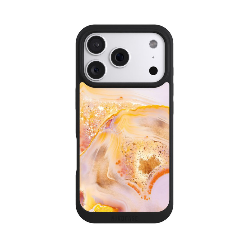 iPhone 18 Pro NIVOpure Orangefarbener Glitzer Marmorlook