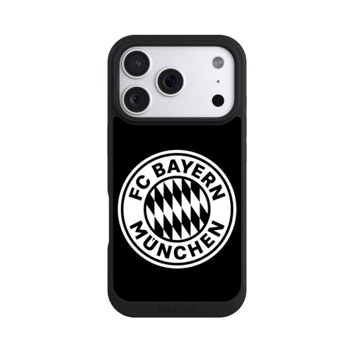 Apple iPhone 18 Pro NIVOpure Klassisches FCB Logo Klein - Weiß auf Schwarz