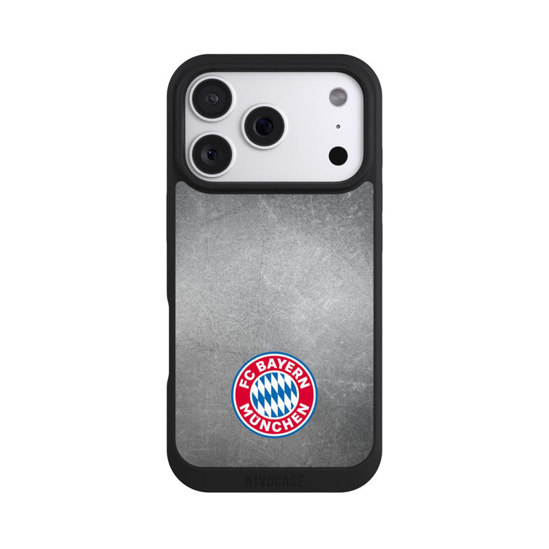 iPhone 18 Pro NIVOpure Klassisches FCB Logo Klein - Bunt auf Metalllook
