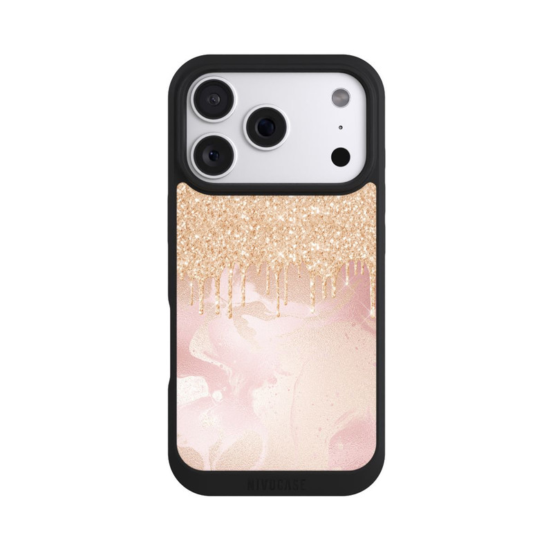 iPhone 18 Pro NIVOpure Gouttelettes Scintillantes Look Rose Gold