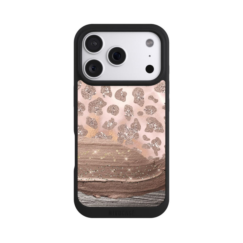 iPhone 18 Pro NIVOpure Léopard argenté pailleté