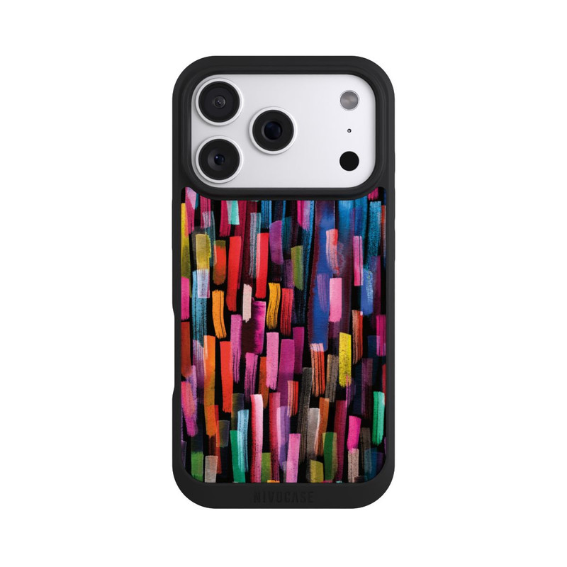 iPhone 18 Pro NIVOpure Bunte Pinselstriche schwarz