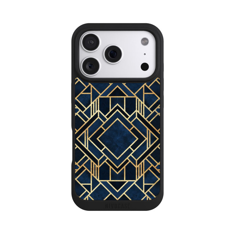 iPhone 18 Pro NIVOpure Kunst Deko Blau Golddruck
