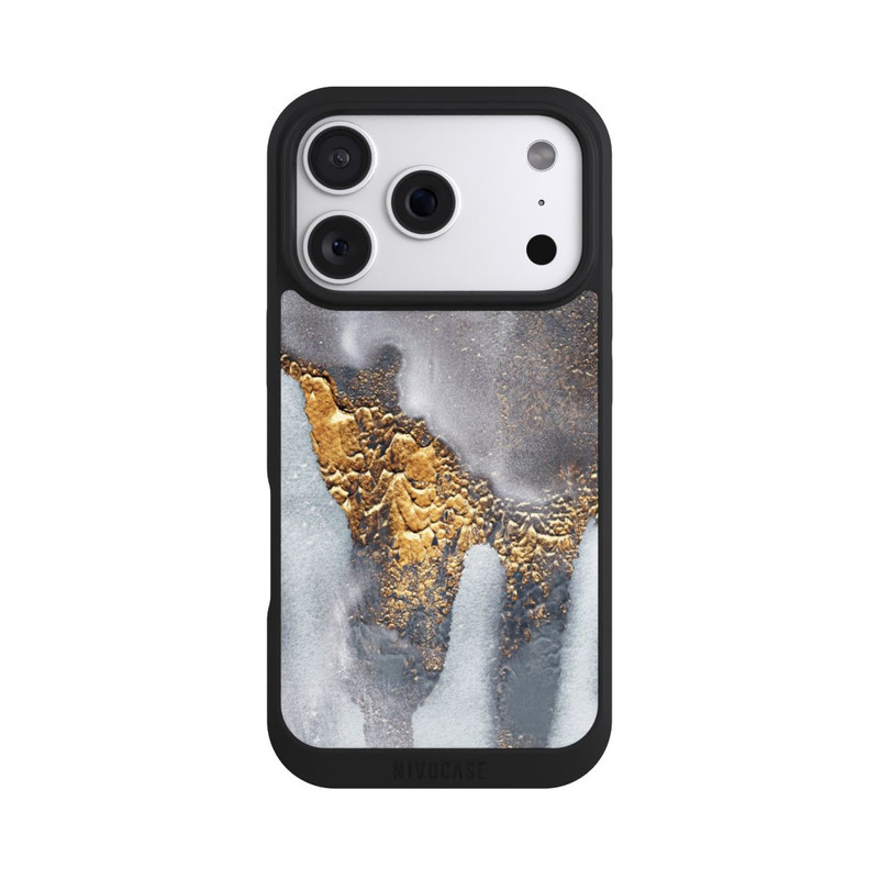 iPhone 18 Pro NIVOpure Beton-Gold-Glitzerlook