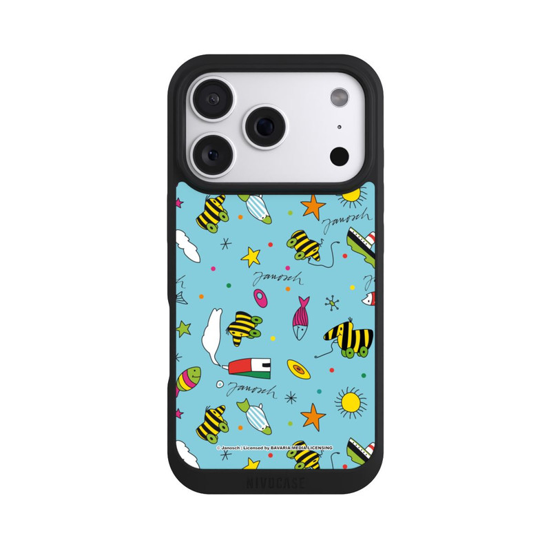 iPhone 18 Pro NIVOpure Canard Tigré sur Fond Bleu