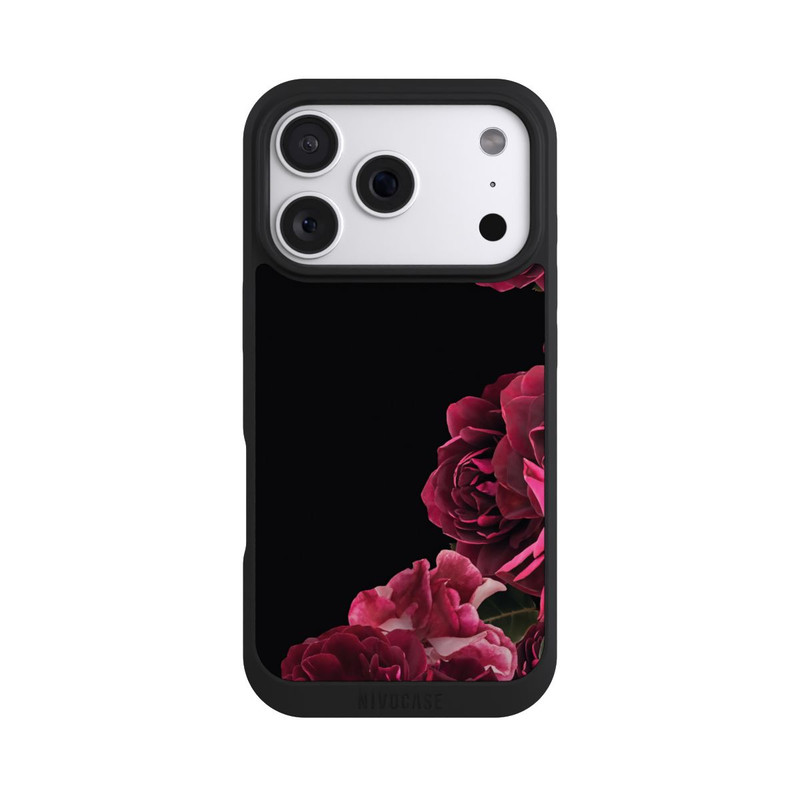 iPhone 18 Pro NIVOpure Roses Vintage sur Fond Noir