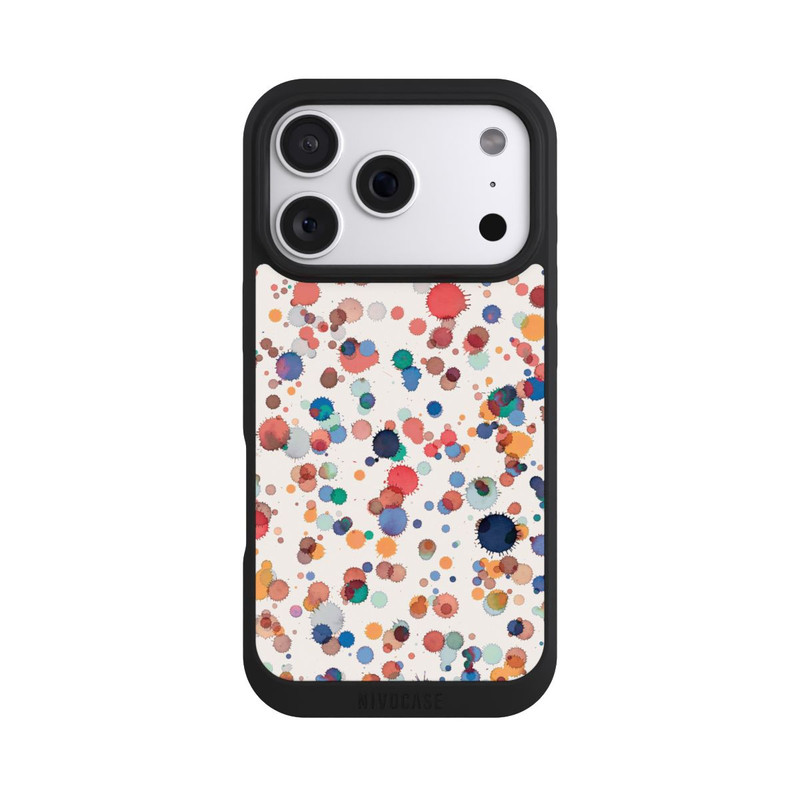 iPhone 18 Pro NIVOpure Gouttes Aquarelle Texture Bleu Jaune
