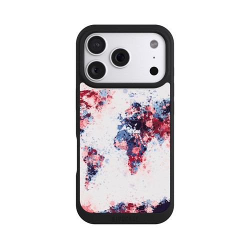 Apple iPhone 18 Pro NIVOpure World Map Paint Splashes Blue Red