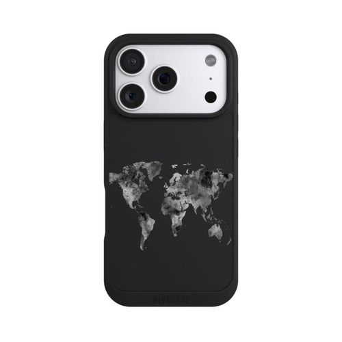 Apple iPhone 18 Pro NIVOpure Carte du monde noire transparente