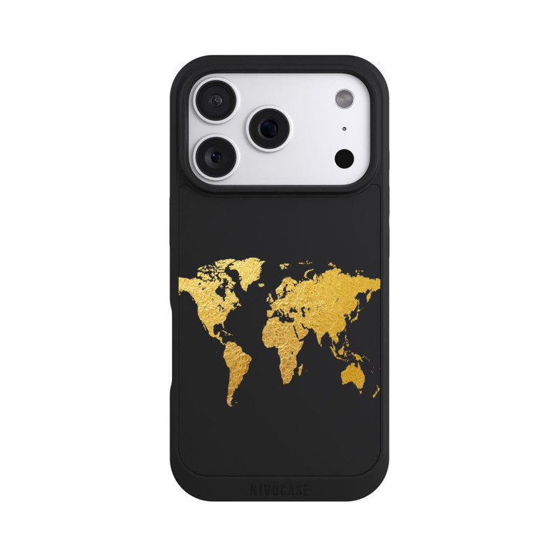iPhone 18 Pro NIVOpure Carte du monde or transparent