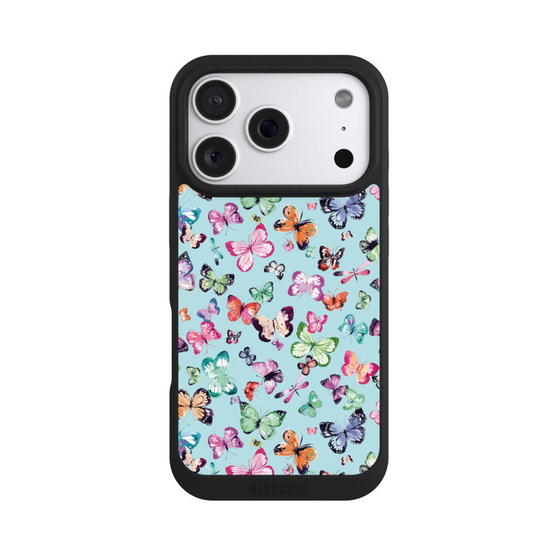 iPhone 18 Pro NIVOpure Papillons Rose Orange Bleu