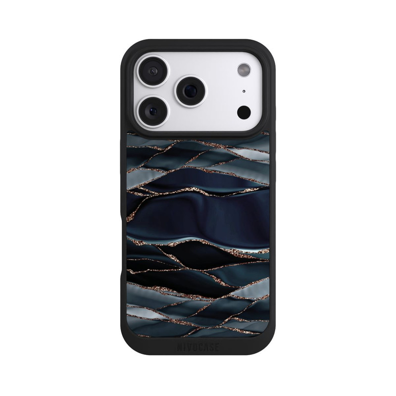 iPhone 18 Pro NIVOpure Rayures Gris Foncé Look Doré