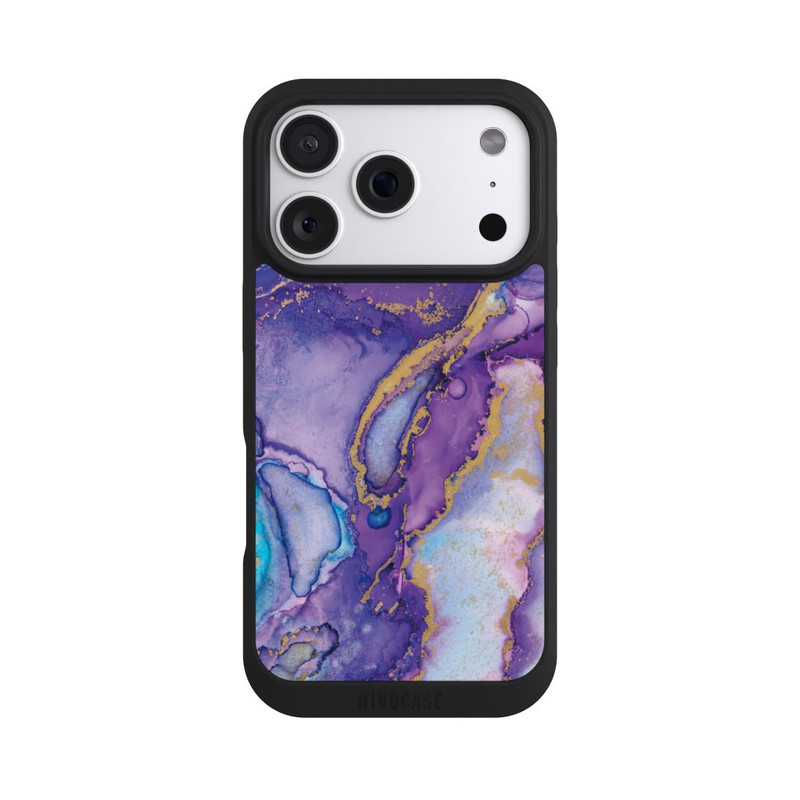 iPhone 18 Pro NIVOpure Encre tourbillonnante violette et bleue