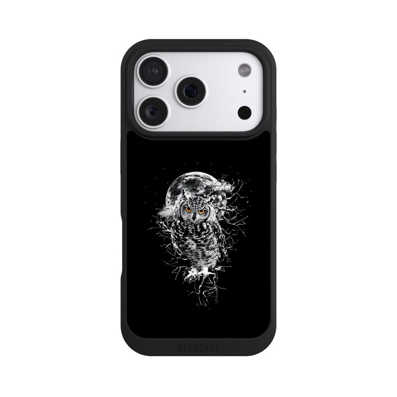 iPhone 18 Pro NIVOpure Chouette en noir et blanc