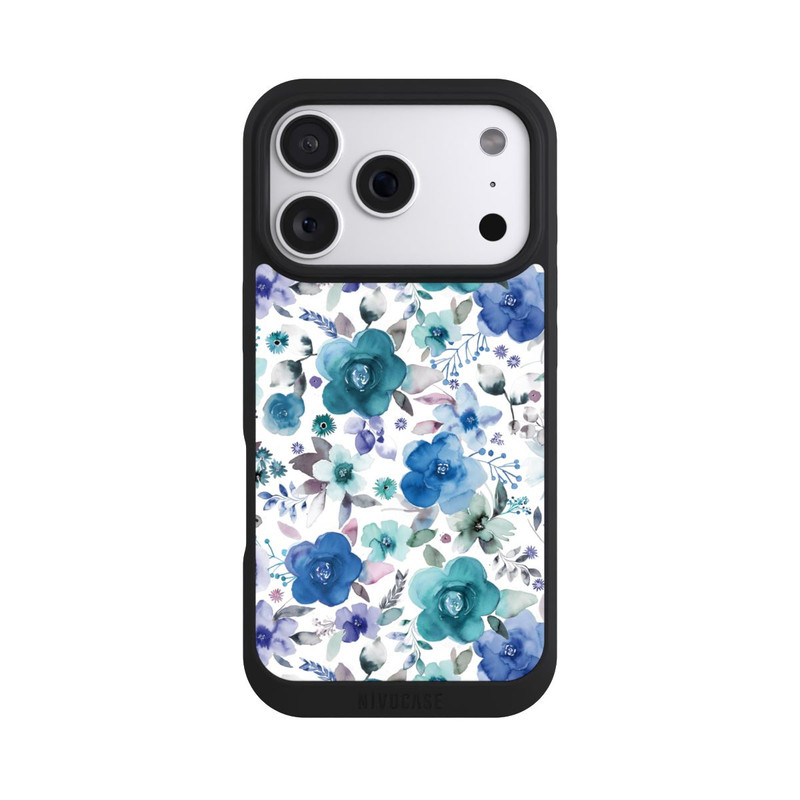 iPhone 18 Pro NIVOpure Bouquets de fleurs d'hiver bleu