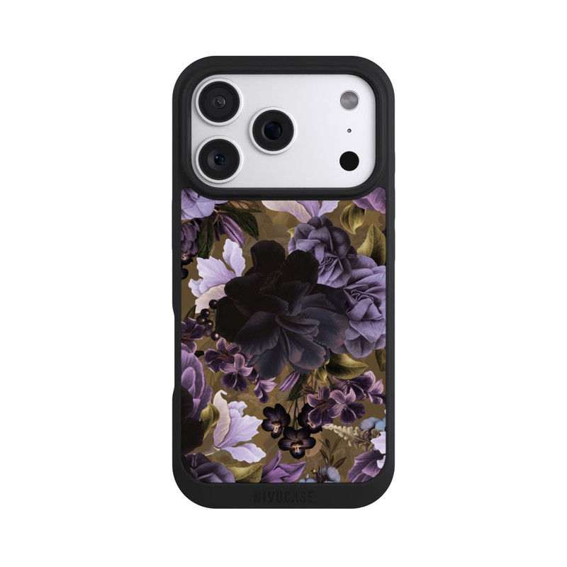 iPhone 18 Pro NIVOpure Fleurs vintage violettes et dorées