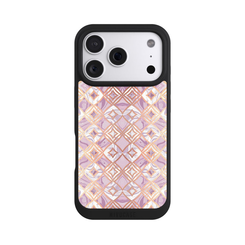 iPhone 18 Pro NIVOpure Carreaux de marbre rose-or rhombique