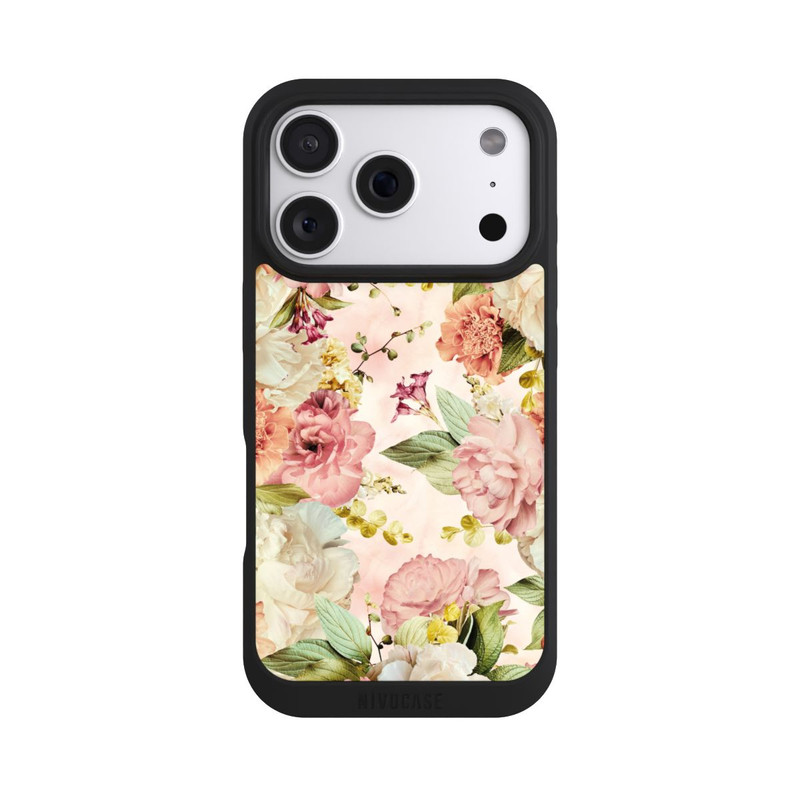 iPhone 18 Pro NIVOpure Cadre fleur pivoines beige
