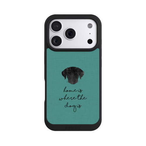 Apple iPhone 18 Pro NIVOpure Home Is Where The Dog Is - Noir sur turquoise