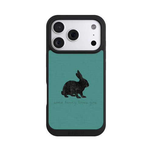 Apple iPhone 18 Pro NIVOpure Some Bunny Loves You - Noir sur turquoise