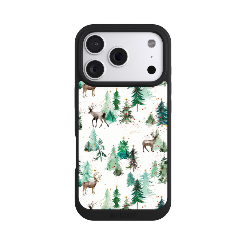 iPhone 18 Pro NIVOpure Hirsche und Winterweihnachtsbäume