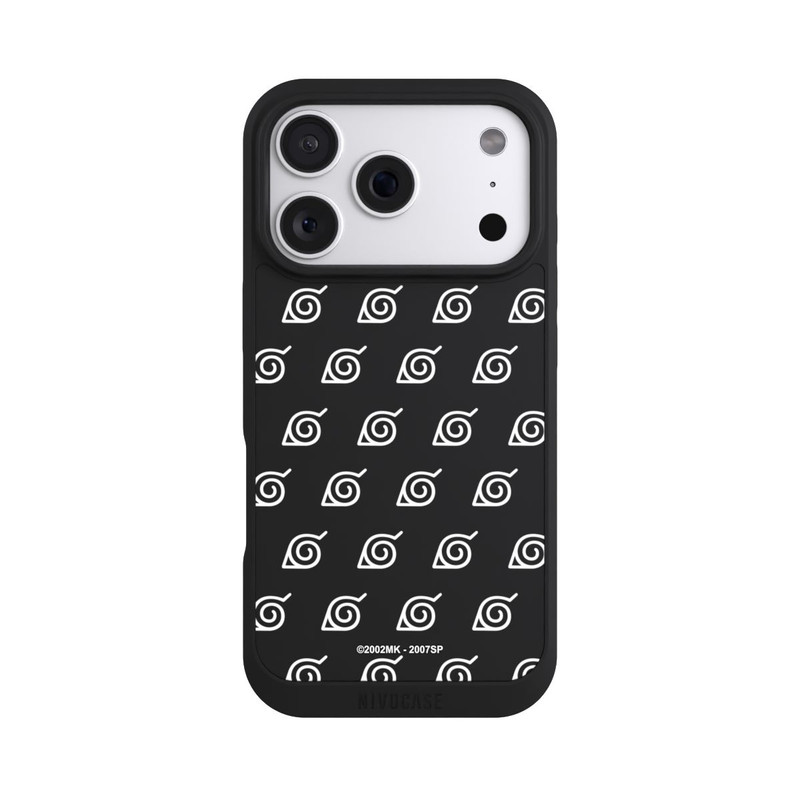 iPhone 18 Pro NIVOpure Konoha Pattern Blanc sur Fond Transparent