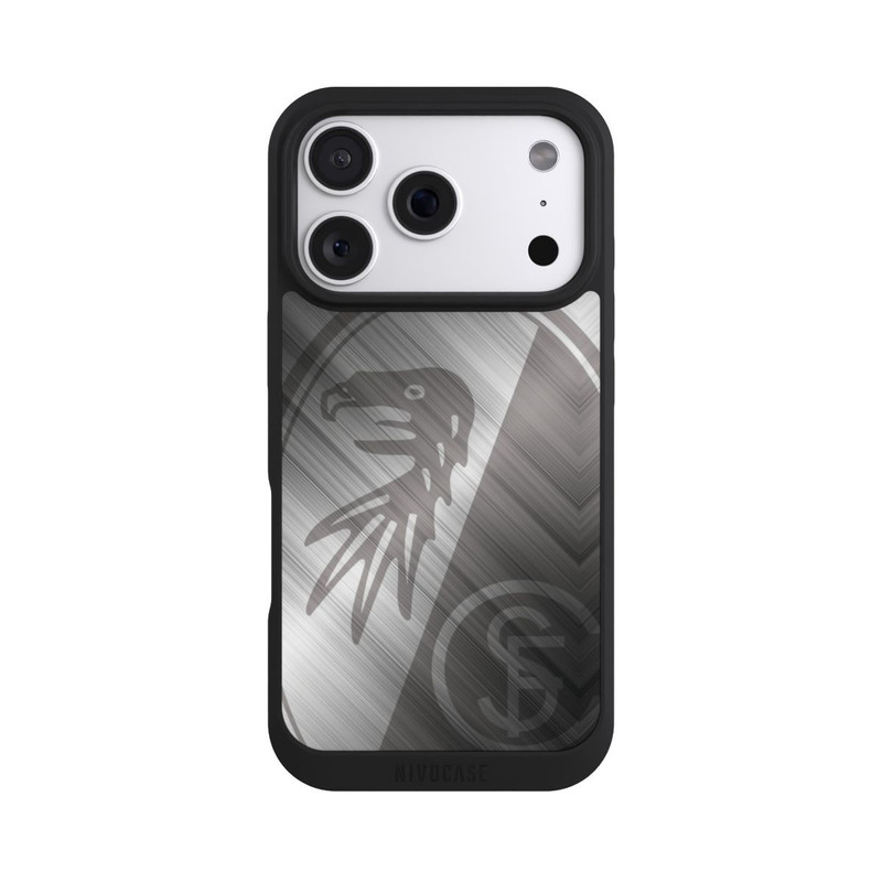 iPhone 18 Pro NIVOpure SC Freiburg Glänzendes Metall Hintergrund