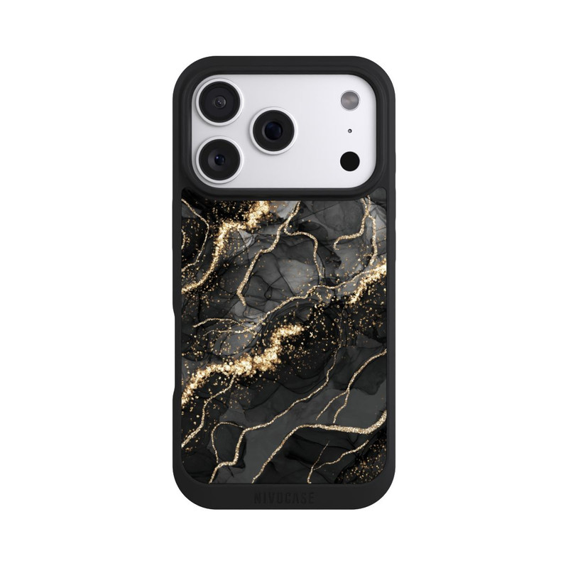 iPhone 18 Pro NIVOpure Look Spirales de Marbre Sombre & Or