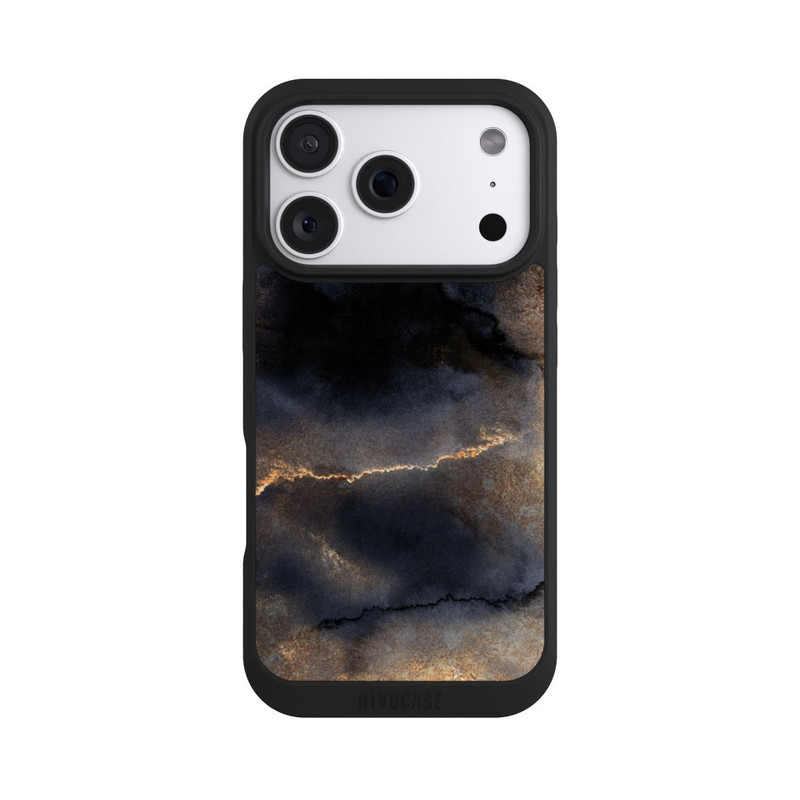 iPhone 18 Pro NIVOpure Look Marbre Noir & Poussière d'Or