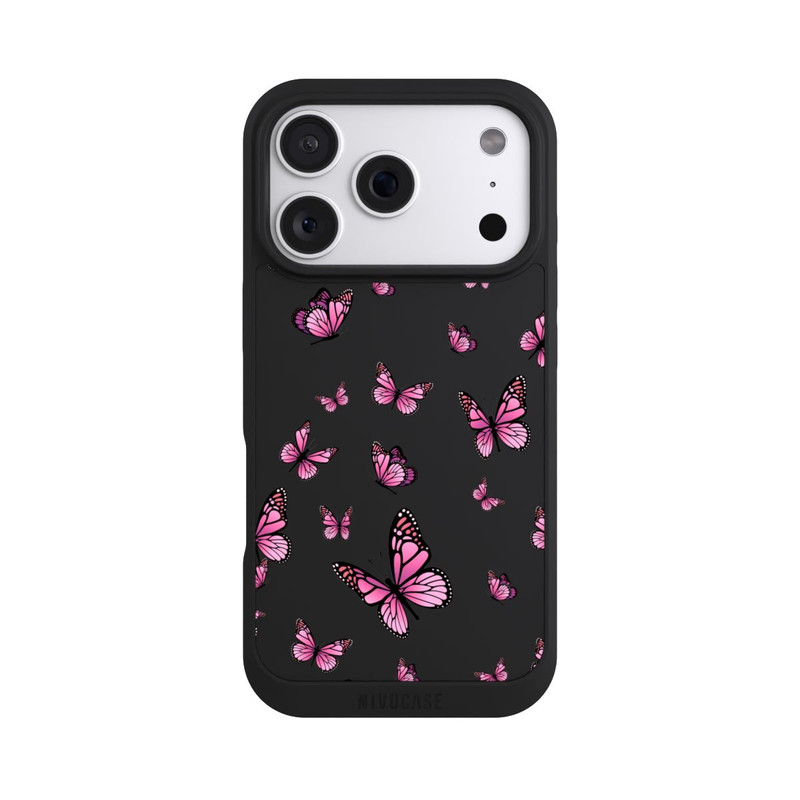 iPhone 18 Pro NIVOpure Papillons roses sans Fond