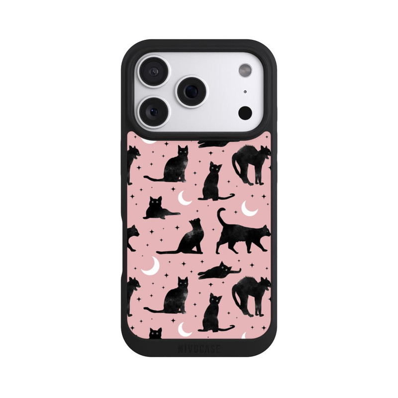 iPhone 18 Pro NIVOpure Lune & Chats Fond Rose