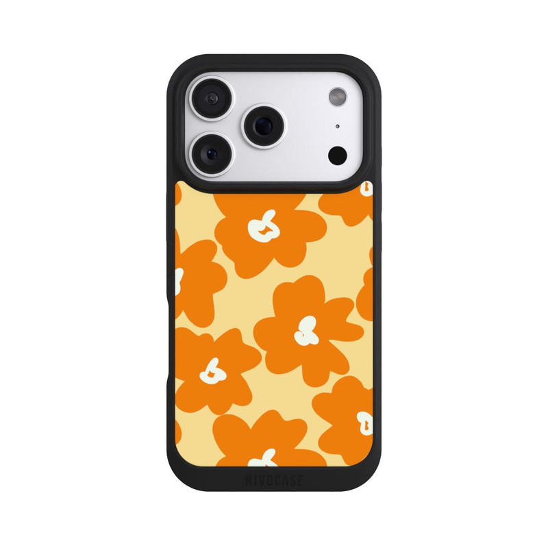 iPhone 18 Pro NIVOpure Fleurs Rétro Jaune & Orange