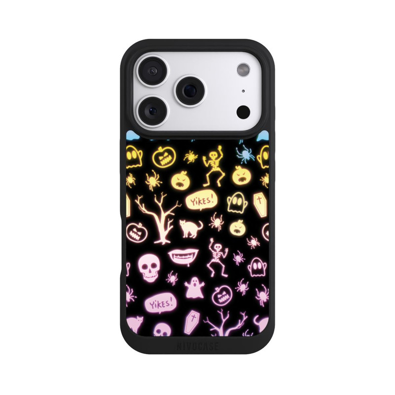 iPhone 18 Pro NIVOpure Autocollants néon pour Halloween Fond noir