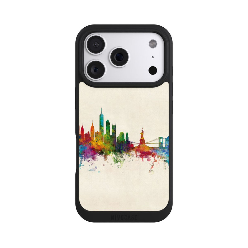 iPhone 18 Pro NIVOpure New York Ligne d'horizon V2 arrière-plan vintage