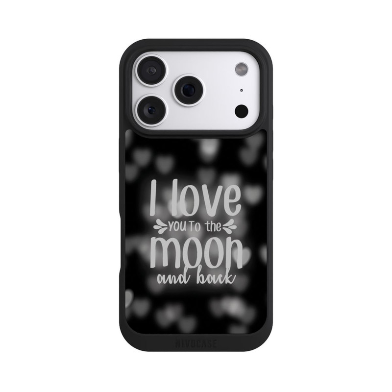 iPhone 18 Pro NIVOpure I Love You to The Moon And Back Black Hearts