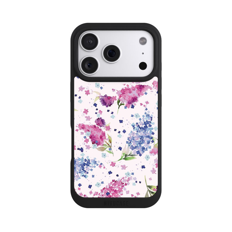 iPhone 18 Pro NIVOpure Hortensien Lila und Rosa Blumen