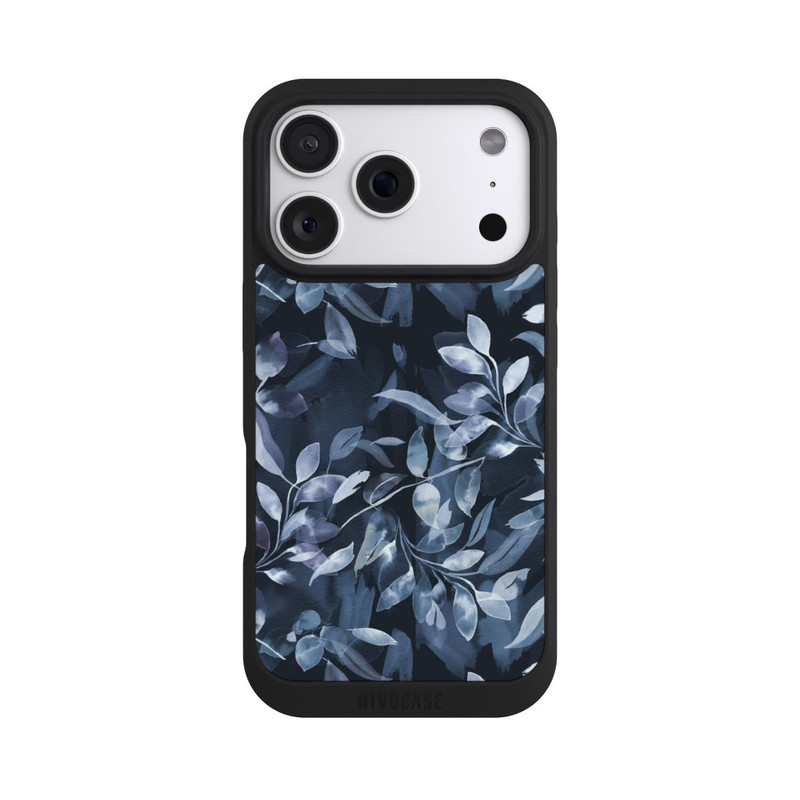 iPhone 18 Pro NIVOpure Aquarelle Feuilles Mystiques Marine