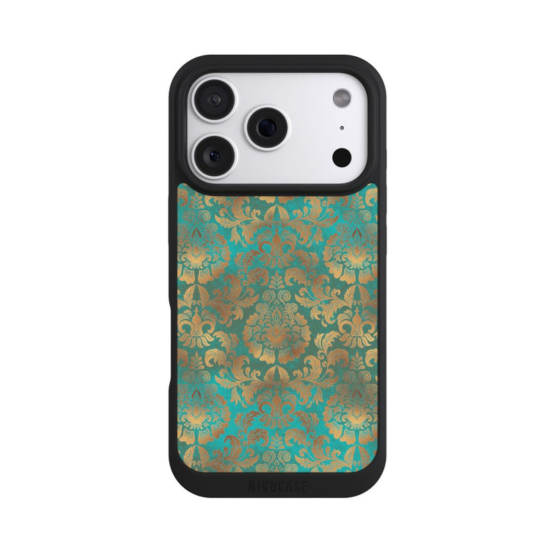iPhone 18 Pro NIVOpure Papier Peint Damassé Turquoise