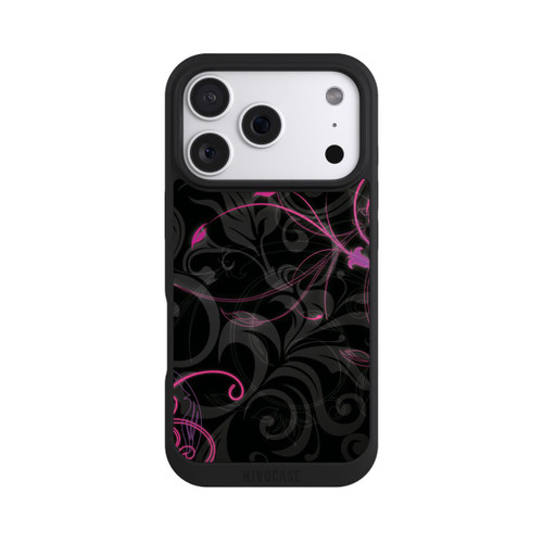 Apple iPhone 18 Pro NIVOpure Fleurs d'automne noires et roses