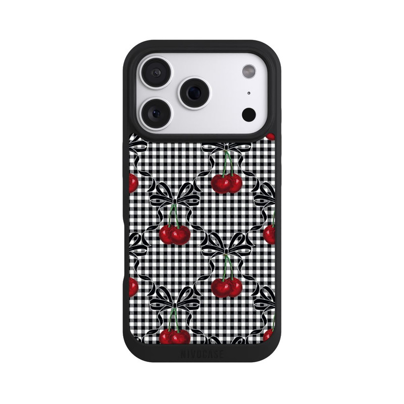 iPhone 18 Pro NIVOpure Motif cerise noir
